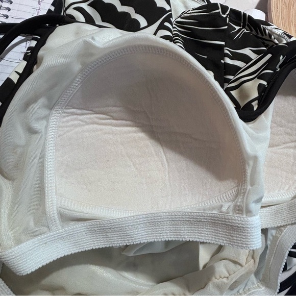 MIRACLESUIT Sz 16 Palm Motif Double Strap Padded Cup Swimming Too Tankini - Picture 3 of 8